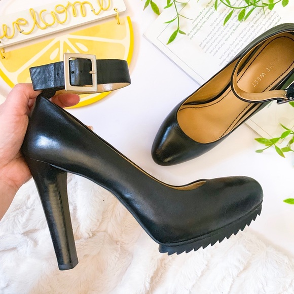 Nine West Shoes - NINE WEST cavewoman Black Ankle Strap HeelS